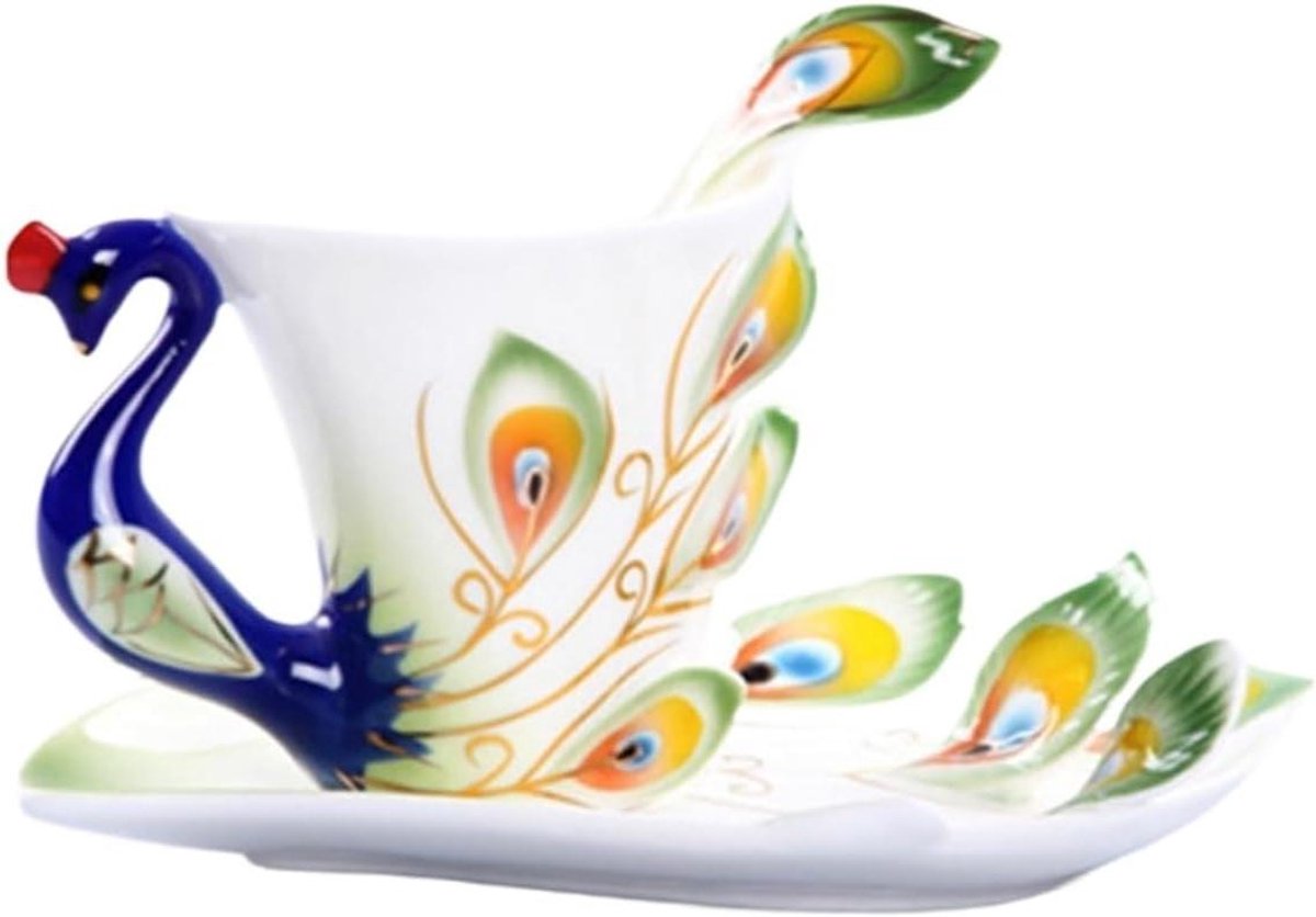 Koffiemok Set - Thee Kopjes - Genieten van Drankjes - Handgemaakt Ontwerp - 175ml - Groen