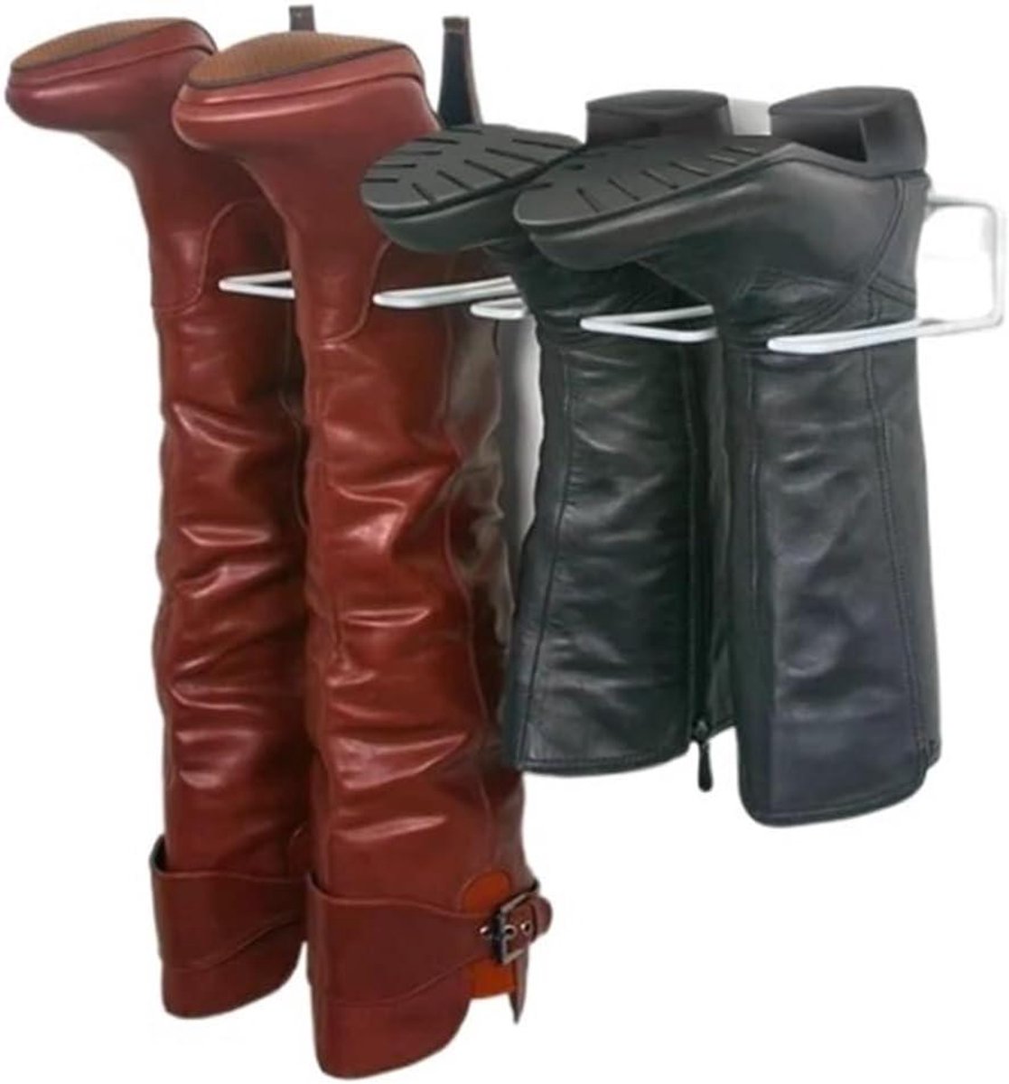 Schoenenrek Set - Muurhanger Houder - Schoenen Opbergen - Ruimtebesparend Ontwerp - 22 cm - Wit