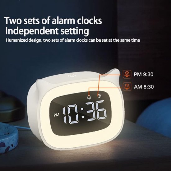 Kinderwekker - Digitale Wekker Slaapkamer - Slaaptrainer Kinderen - wek alarm — afbeelding 5