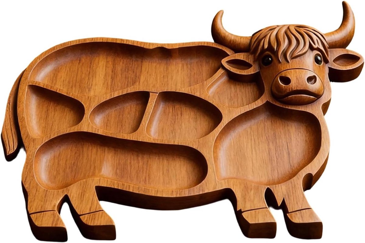 Kaasplank - Houten dienblad - Gerechten presenteren - Vakverdeling - 30 x 21 cm - Houtkleur