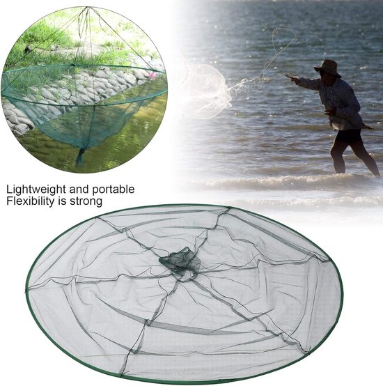 Groot Nylon Werpnet voor Vissen - Sterk en Trekbaar Visnet met Brede Diameter — afbeelding 4