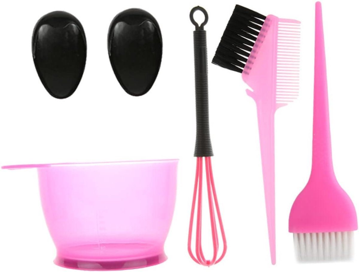 Haarverf Toolset - Kleurkits Accessoires - Haar Kleuren - Compleet 5-delig - 5 Stuks - Roze