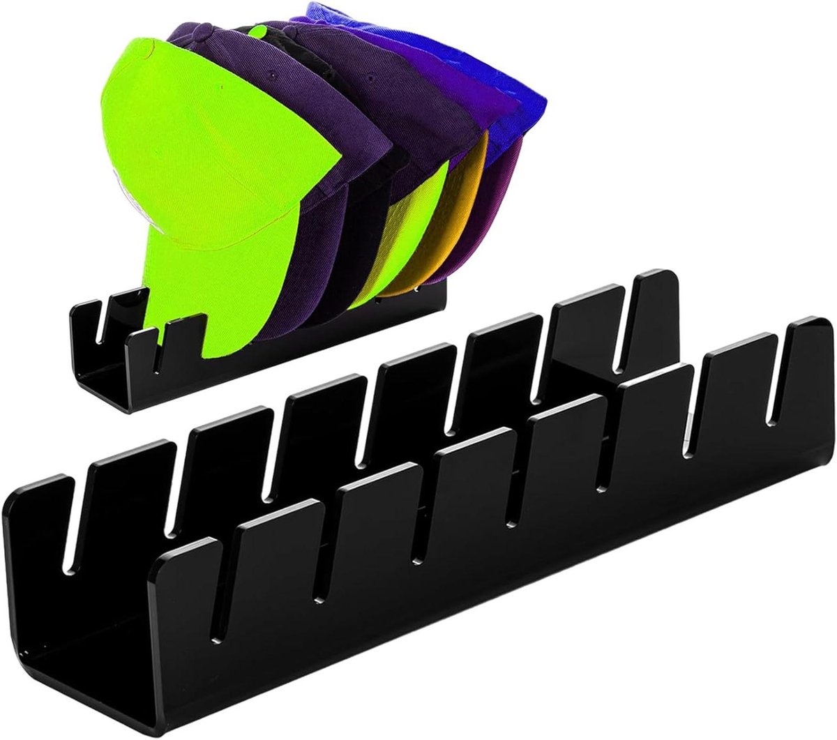 Petten Organizer - Hoedenrek - Kasten Ordenen - Schuine Plaatsing - 7 Petten - Transparant