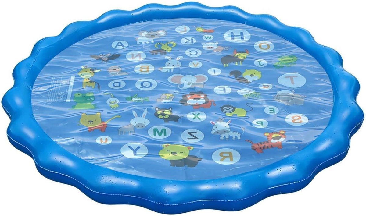 Watersproeipad Voor Kinderen - Speelmat Watersproeier - Buiten Spelen - Educatieve Letterprints - 100 cm - Multicolor