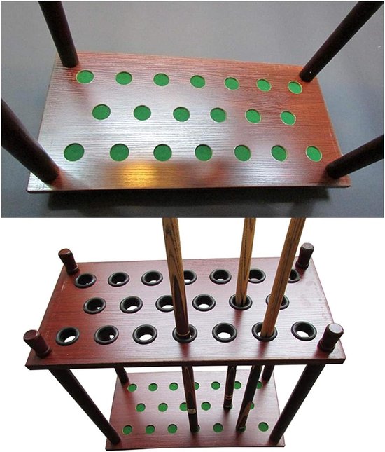 Keu Houten Houder - Biljartrek - Biljartkamer Opslag - Beschermende Groeven - 62x31x64cm - Bruin — afbeelding 5