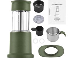 Koffiezetapparaat - Reis koffiezetter - Koffie zetten - Handmatig en draagbaar - 23D x 11W x 11H cm - Groen