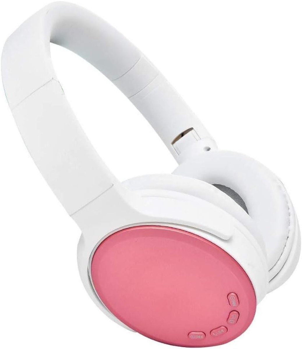 Wireless Headphones Over Ear Stereo Bluetooth Headset Lightweight Bass Earphones Earbuds For Travel Work TV PC (Color : Pink)
