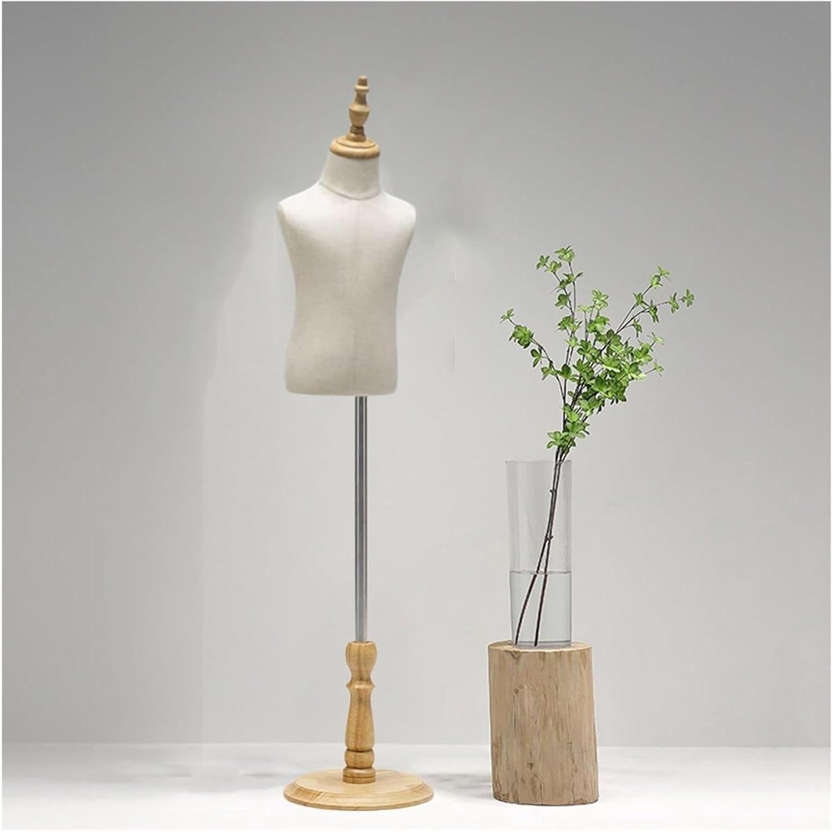 Kinder Etalagepop - Paspop Kind Kinder Torso - Kleding Presenteren - Verstelbare Hoogte - 88-135 cm - Beige