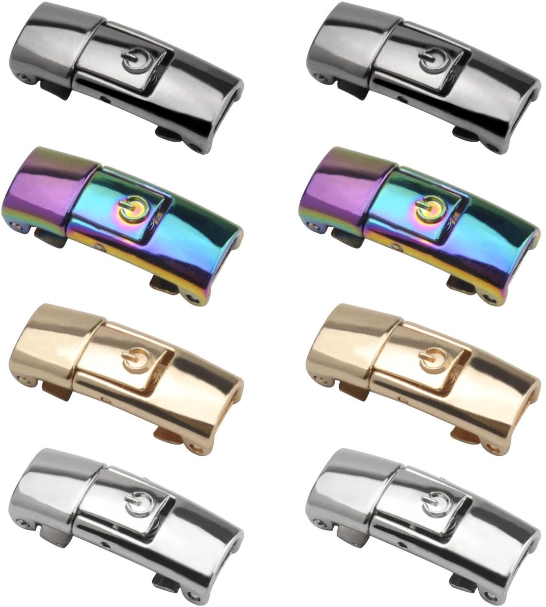 Dailygoods - Dailygoody - Elastische Veters - Strikloze Veters - Metalen Sluiting - 8 Stuks - Schoenveters - Ideaal voor Sportschoenen - Zwart