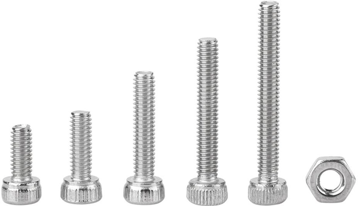 Cosensi - Dailygoods - Dailygoody - 210 Stuks M2.5 Zeskantschroeven - Roestvrij Staal - Voor Bevestigen - Diverse Maten - Inbus - Stevig en Corrosiebestendig - Ideaal voor I