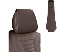 Hoofdsteunhoezen Auto - Stoelhoezen - Interieur Beschermen - Glad Leer - Voor Hyundai Veloster - Bruin