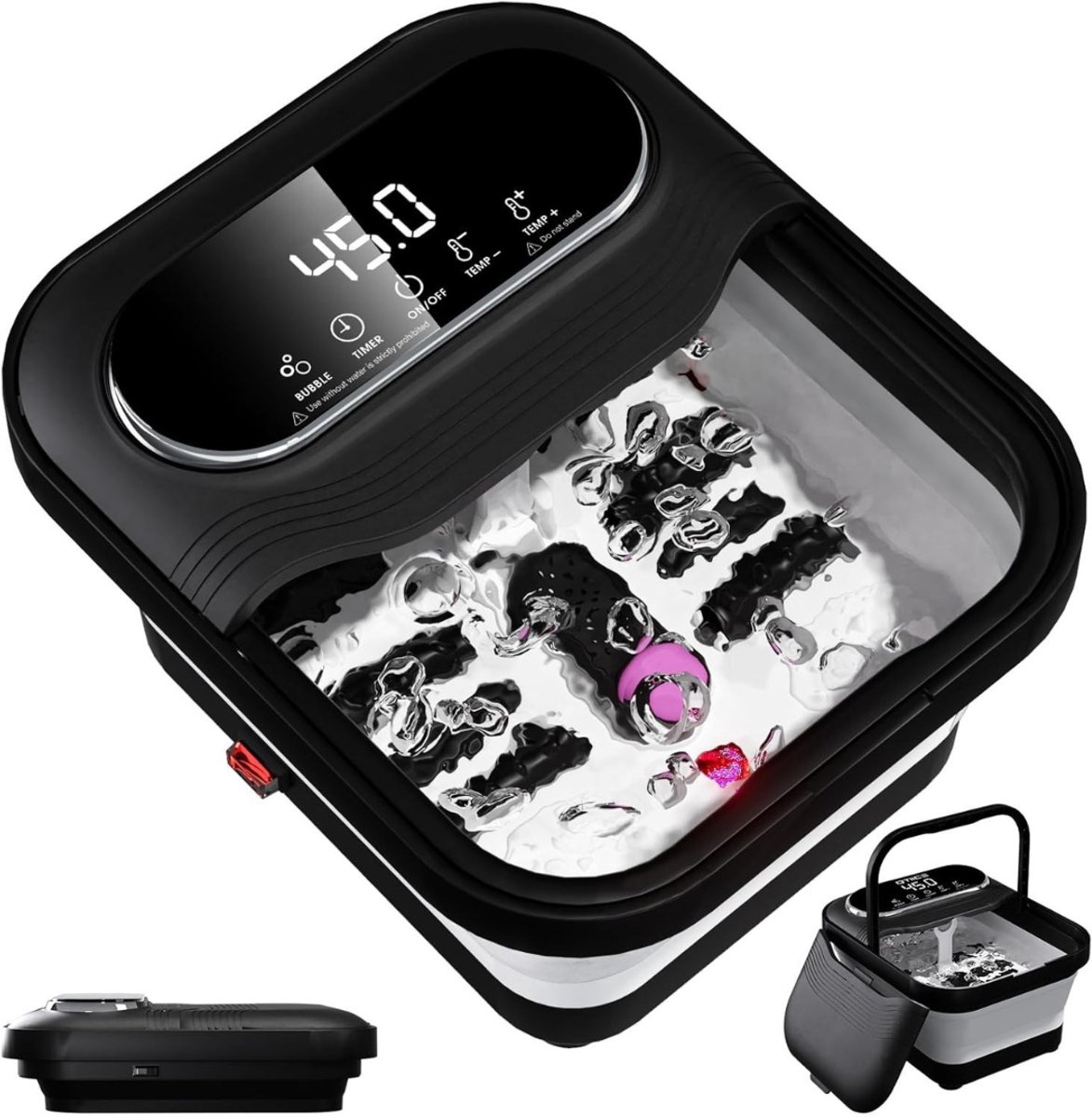 TIM® Voetenbad met Massage - Voetenbad - Voetmassagebad - Touchscreen - Zwart - 34cm x 14cm x 41 cm