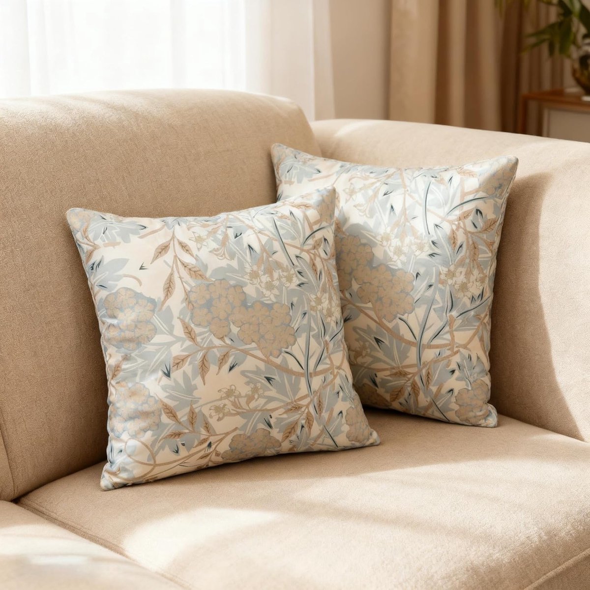 Set van 2 Kussenslopen 40 cm x 40 cm, Dubbelzijdige Kussencovers met Bohemian Patroon, Vintage Decoratie voor Thuis en Cadeau voor Vrouwen