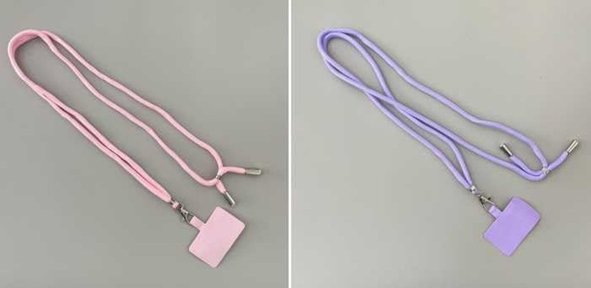 Cosensi - Set van 2 Verstelbare Mobiele Telefoon Lanyards met Patches