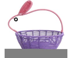 Rotan manden - Gevlochten opbergers - Snack organisatie - Konijn handvat ontwerp - 25 x 25 x 9 cm - Paars