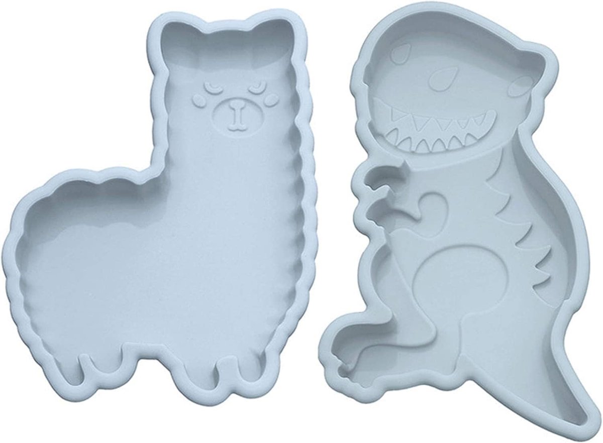 Dailygoods - Set van 2 Siliconen Taartvormen in Dinosaurusvorm