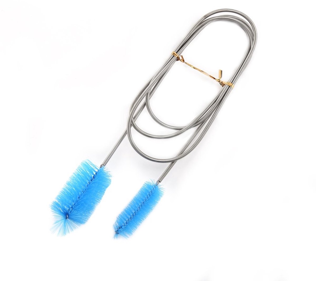 Dailygoods - Aquarium Reinigingsborstel - Flexibele Dubbele Buis - 155 cm - Blauw - Slang Reiniging - Hoogwaardige Roestvrij Staal - Geschikt voor Vis