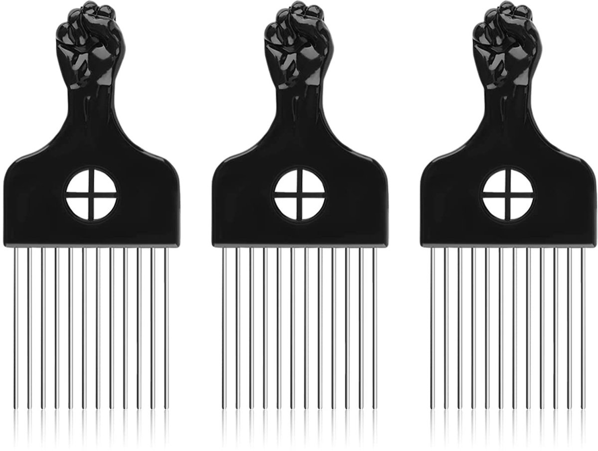 Dailygoods - Set van 3 Afrikaanse Haarvorken en Kam voor Kappers