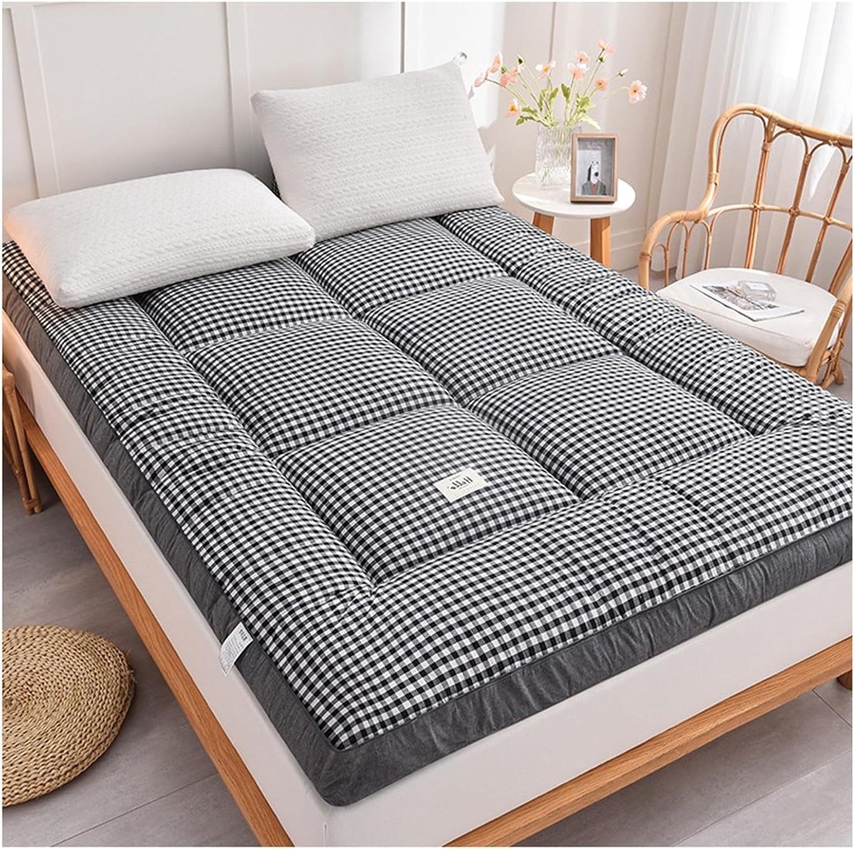 Japanse Futon Matras - Opvouwbaar Bed - Comfortabel Slapen - 10cm Dik - 200x220 cm - Grijs