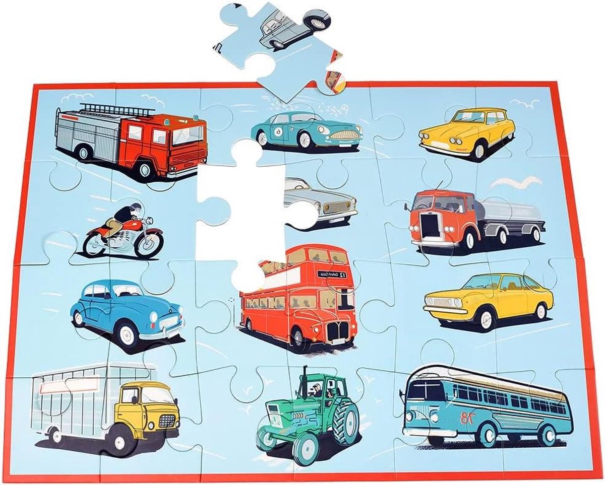 Vloer Puzzel - Legpuzzel Kind - Spelenderwijs Leren - 24 Grote Stukken - 46 x 61 cm - Lichtblauw