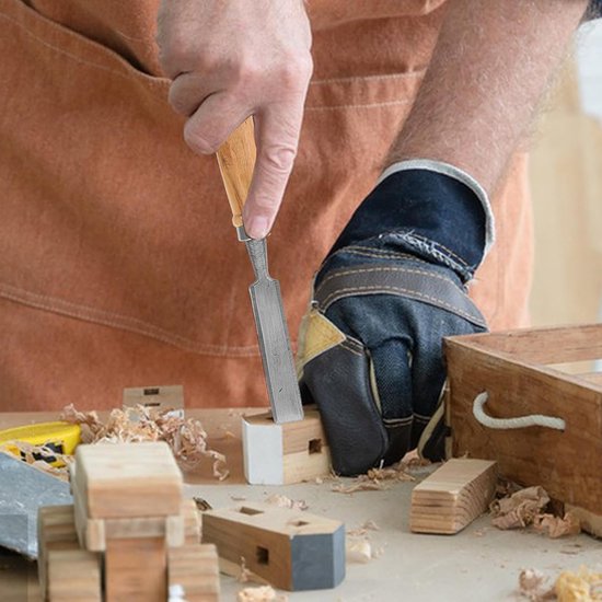 Houtbeitelset 4 Stuks - Precisiebeitels Houtbewerking - Gedetailleerd Snijwerk - Met Gietijzeren Etui - 22.5 cm Lengte - Diverse Kleuren — afbeelding 5