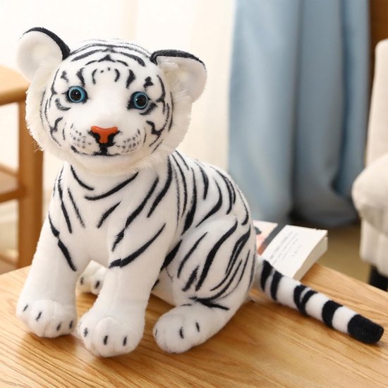 Realistische Tijger - Pluche Dier - Kinderen Vrolijk Maken - Machinewasbaar - 23 cm - Meerkleurig — afbeelding 2