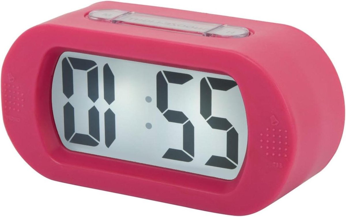 Wekker - Digitale Klok - Wakker Worden - Snooze Functie - 14 x 7 cm - Felroze