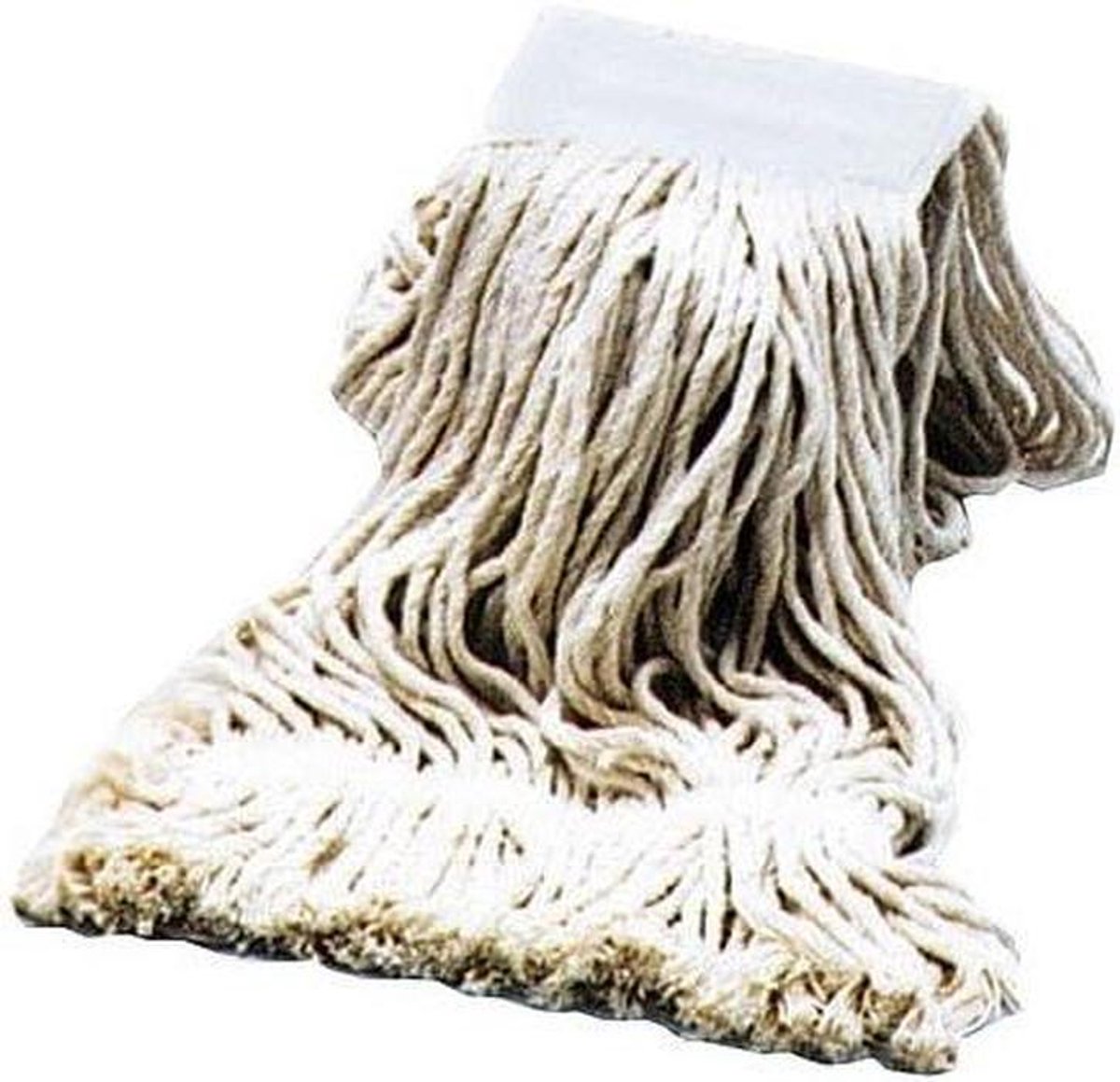 Genaaide Franje Mop - Katoenen Dweil - Vloeren Reinigen - 100% Katoen - 400 g - Wit