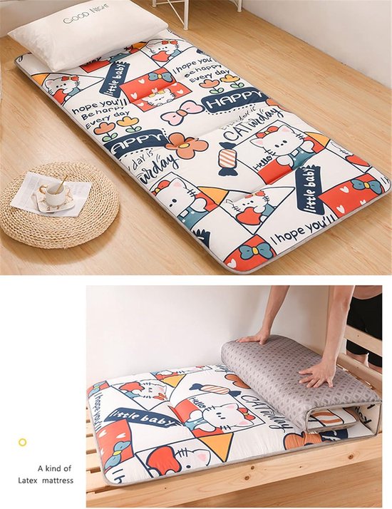 Futon Matras - Japanse Vloermat - Comfortabel Slapen - Huidvriendelijke Stof - 180 x 200 cm - Geel — afbeelding 2