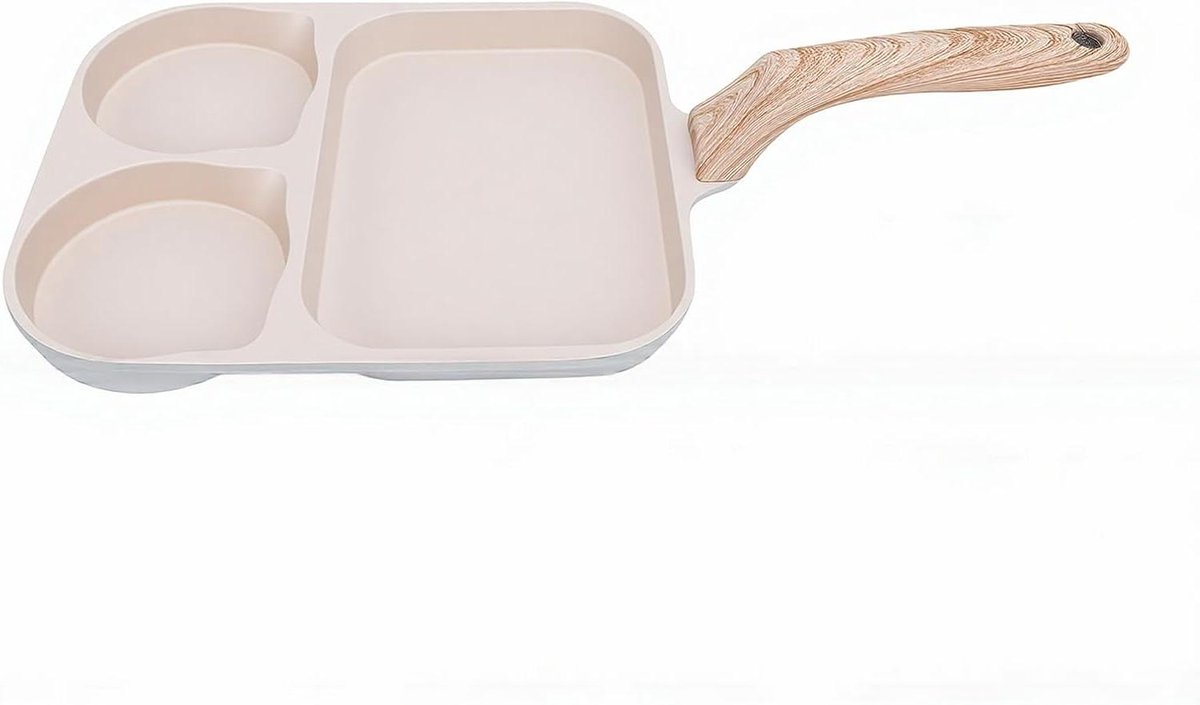 Worst Grillpan - Bakpan Houtgreep - Ontbijt Maken - Antiaanbaklaag - 38x19 cm - Zwart