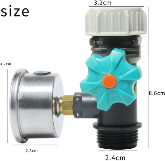 Waterdrukregelaar - Irrigatiecontroller - Tuin Bewateren - Handmatige Fijnafstelling - 3.2x2.4x8.6cm - Zoals afgebeeld — afbeelding 2