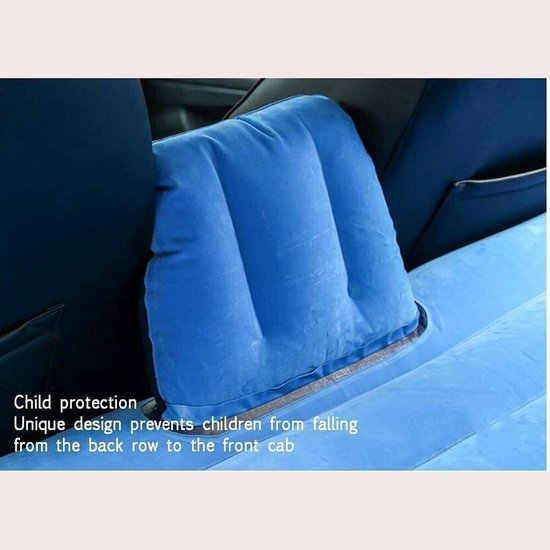 Auto Luchtbed - Reisbed Achterbank - Kamperen en Reizen - Innovatieve Beschermingsbarrière - 138 cm x 85 cm - Blauw — afbeelding 2