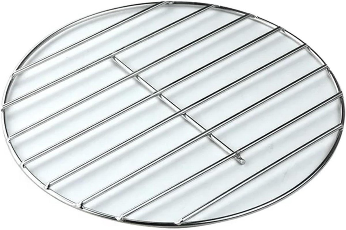 Barbecue Rooster - Rond Grillrooster - Buiten Koken - Herbruikbaar Roestvrij Staal - 25.8 cm - Zilver