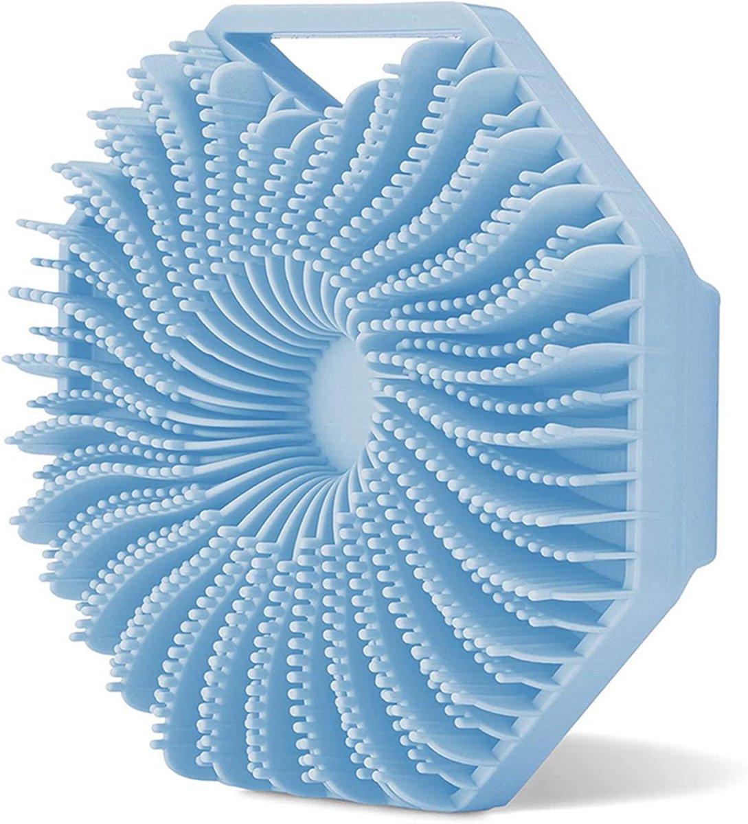 Siliconen Borstel - Badborstel Lichaamsreiniger - Huid Reinigen - Huidvriendelijk Materiaal - 10x11x3.8cm - Blauw