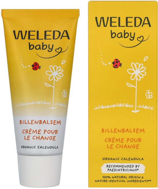 Weleda baby billenbalsem, creme pour le change. Biologische calendula. 100% natuurlijke oorsprong.