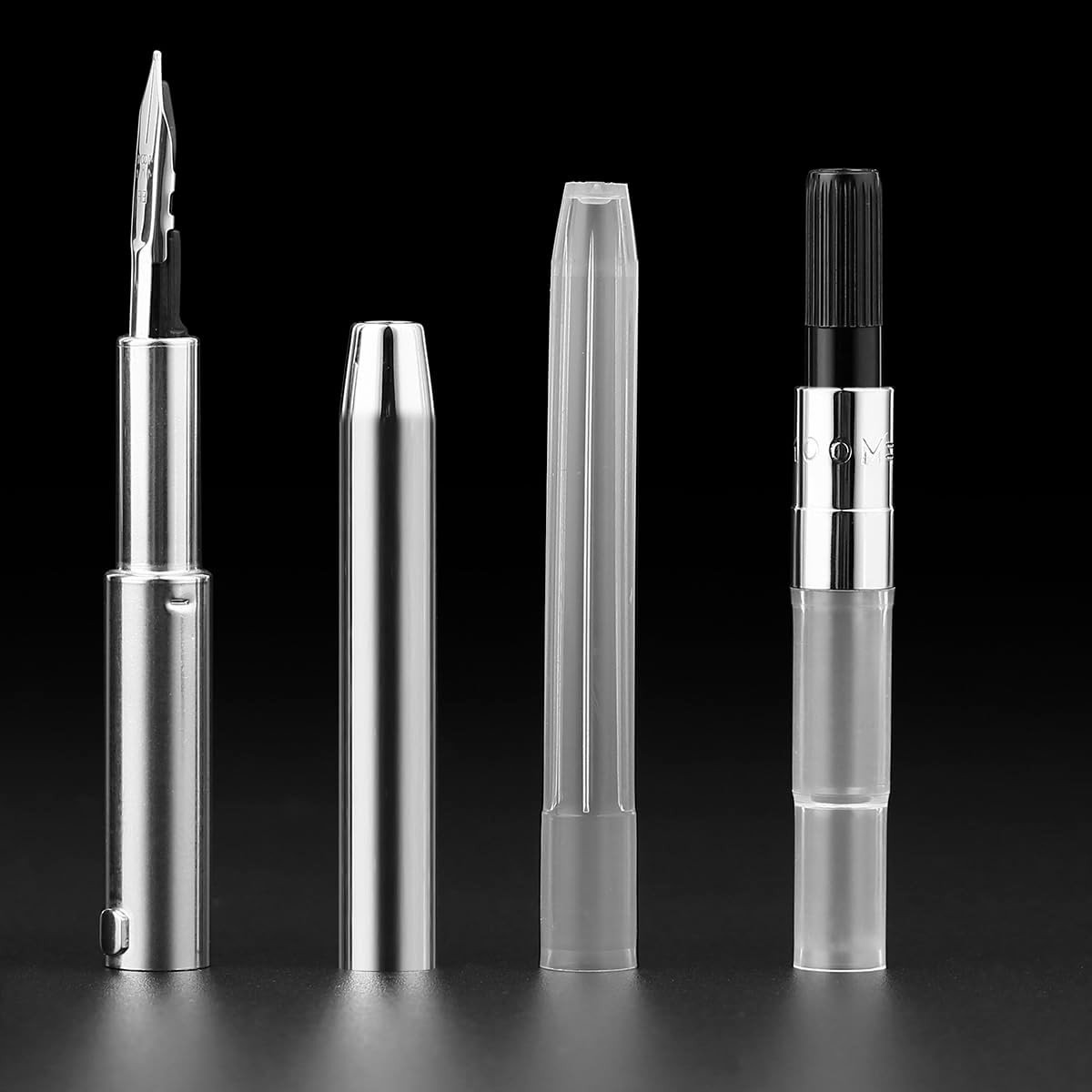Elegante Vulpen met Uittrekbare Punt en Converter, Geschikt voor Fijn Schrijven en Tekeningen, Inclusief Luxe Doos