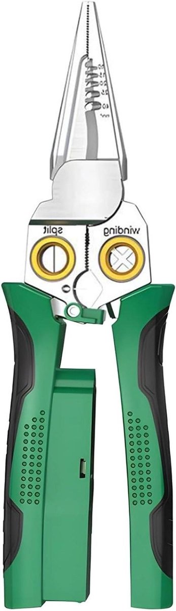 Elektricien Tang - Multifunctioneel Gereedschap - Draad Bewerking - Met Spanningstest - 23 cm - Groen