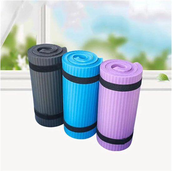 Dikke Yogamat - Fitness Kussen - Comfortabele Training - Extra Antislip Foam - 1.5 cm dik - Paars — afbeelding 3