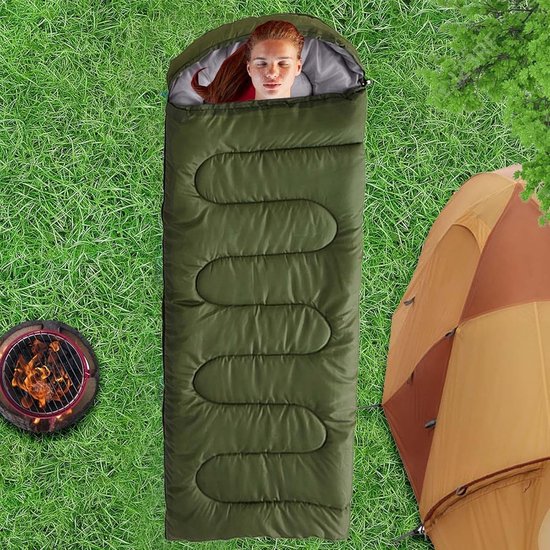 Slaapzak, draagbaar, windend, warmte, waterdichte ultralichte campingzak, dikke warme vochtonderkomst, voor wandelen in outdoor avonturen en winter — afbeelding 5
