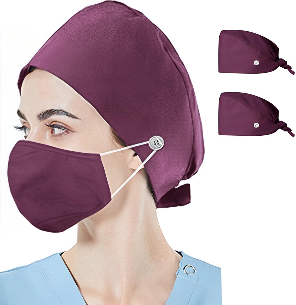 Dailygoods - 2 Stuks Katoenen Werkmuts met Verstelbare Band