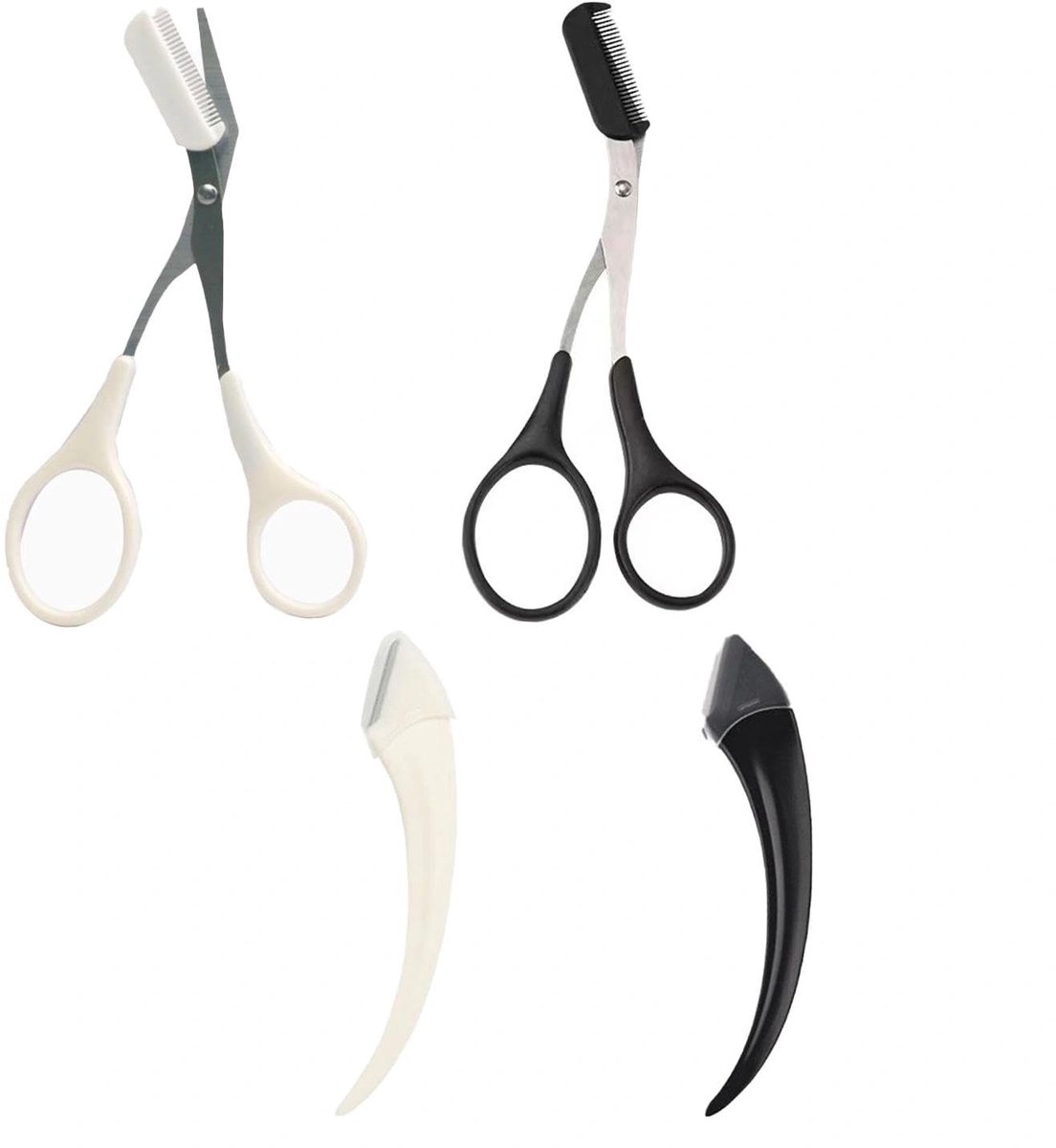 Dailygoods - Dailygoody - Professionele Eyebrow Scissors Set met Wimperkam - RVS Schaar voor Perfecte Vormgeving