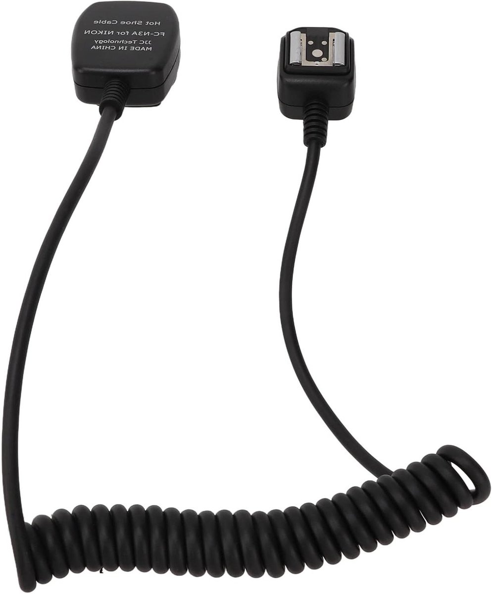Flitskabel - Sync kabel - Camera verlichting - Veerdraad ontwerp - 50-130 cm - Zwart
