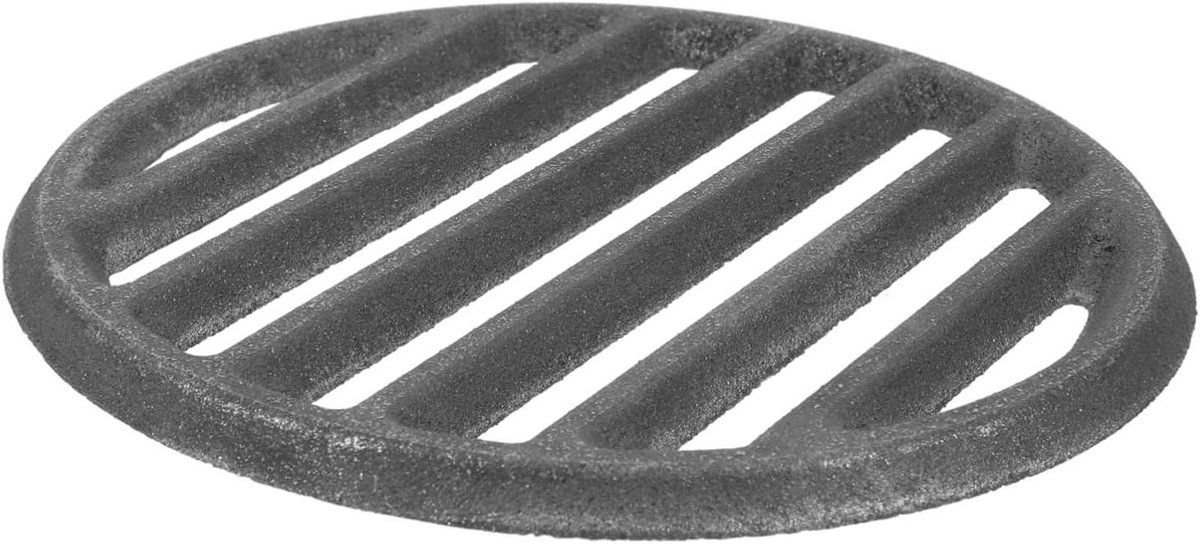 Grillrooster Rond - Barbecue Rooster - Buiten Koken - Gietijzer Warmtebehoud - 12 cm - Zwart