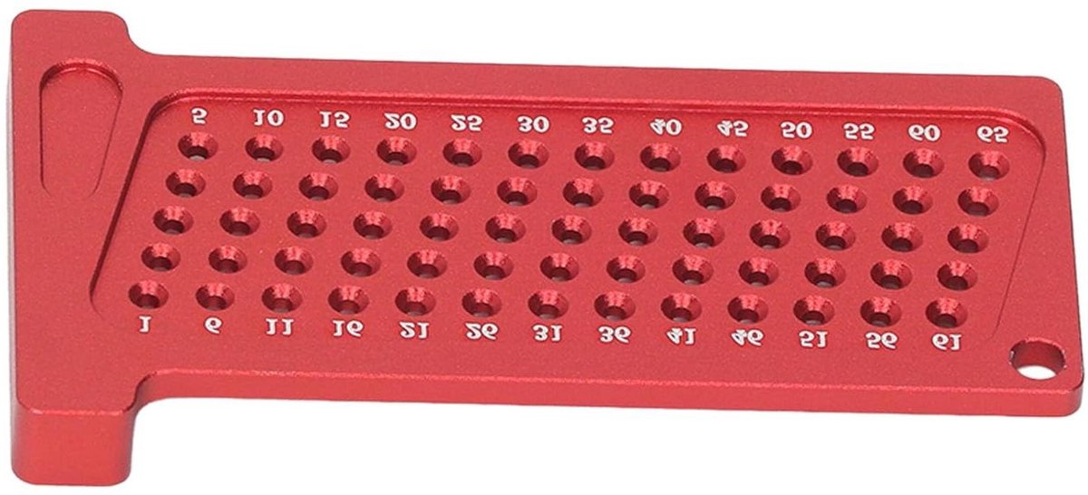 Houtbewerking Liniaal - Markeer Hulp - Nauwkeurig Markeren - CNC Gefreesd - 65 mm - Rood