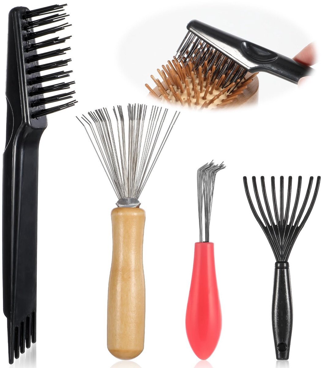 Dailygoods - Haarborstelreinigingsset met 4 Gereedschappen