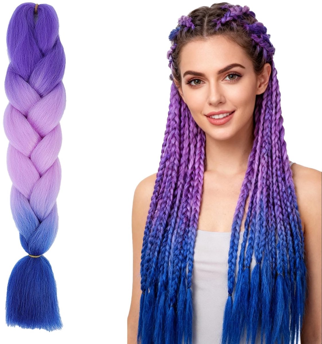 Dailygoods - Gevlochten Haarverlenging van Kunstvezel, 60 cm