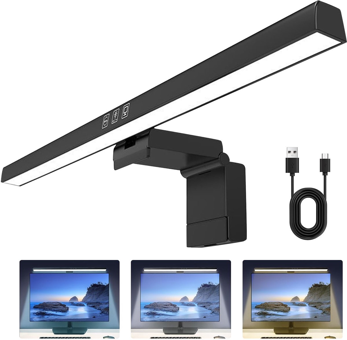 Dailygoods - Computer Monitor Lamp met Touch Control en 3 Lichtmodi