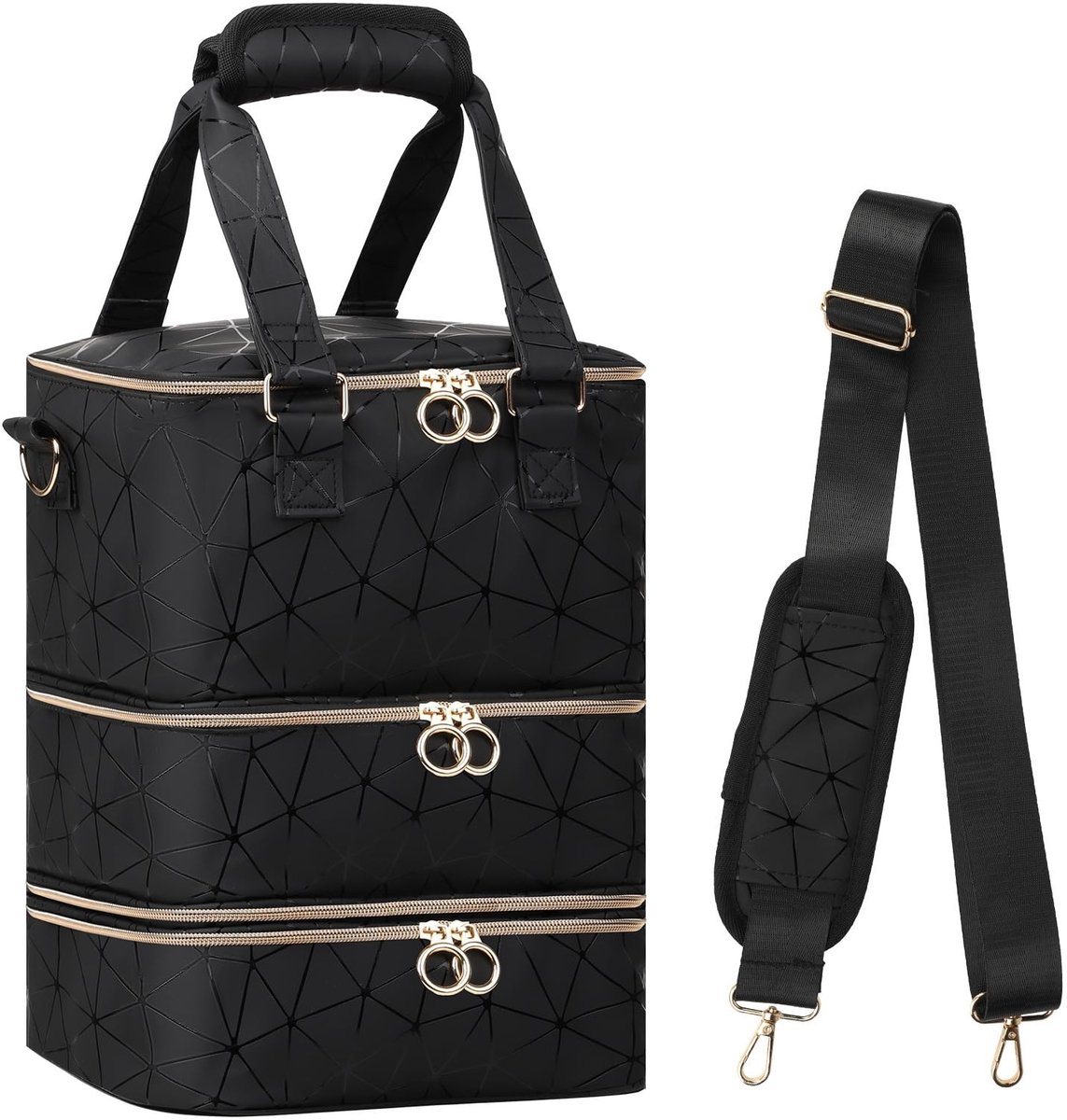 Dailygoods - Draagbare Nagellak Organizer met 3 Lagen voor 60 Flessen