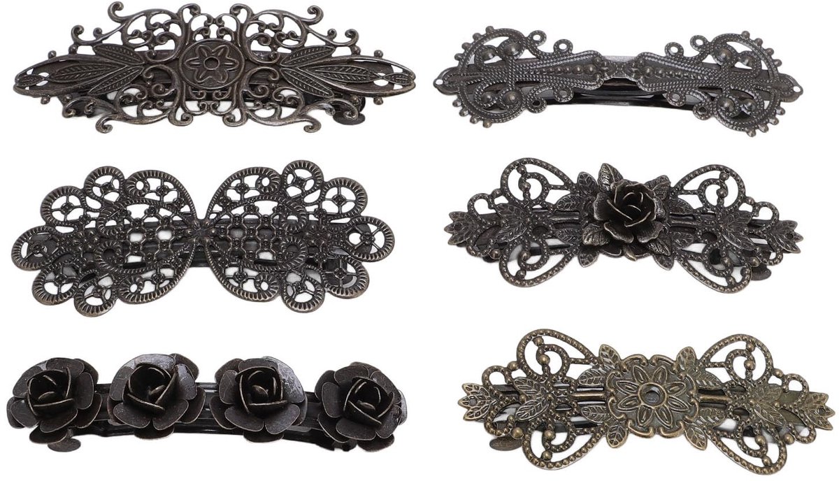 Dailygoods - Vintage Stijl Bronzen Haarspeldjes Set van 6