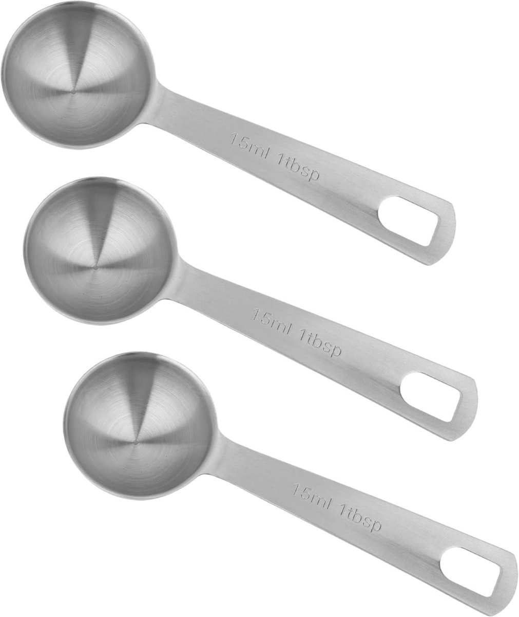 Dailygoods - Set van 3 RVS Maatlepels voor Keukengebruik